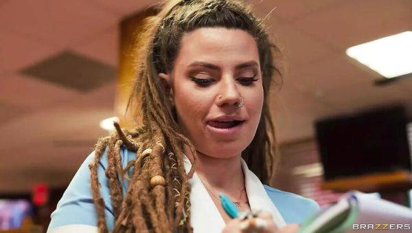 Hot Diner Threesome with Lucy Foxx & Jmac - Big Tits, Blowjob & Cumshot - porntry.com on systemporn.com