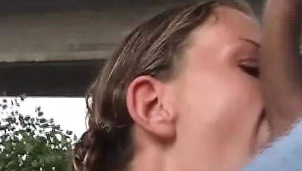 Sexy German blonde teen rides huge cock in public - Kahti Parker - veryfreeporn.com - Germany on systemporn.com