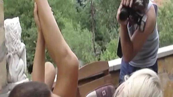 Slender German blonde Jessika Girl takes big cock on balcony - outdoor hardcore fuck - porntry.com - Germany on systemporn.com