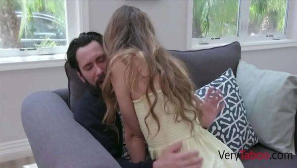 Stepdad Punishes Skinny Teen Stepdaughter For Cheating Wife - Tommy Pistol & Audrey Hempburne - porntry.com on systemporn.com