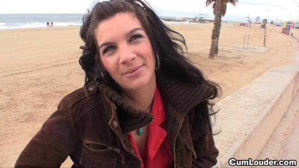 Dark-haired model is fucking in her trimmed pussy - hellporno.com on systemporn.com