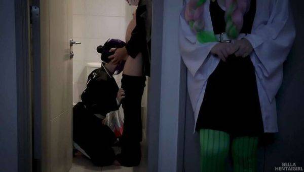 Mitsuri Cosplay: Tanjiro Rough Fucks Shinobu in Toilet - Bella Hentaigirl - veryfreeporn.com on systemporn.com