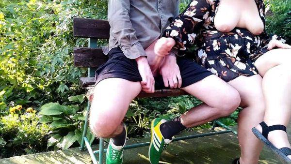 Horny MILF Mom with Big Natural Tits Gives Handjob Outdoor - xxxfiles.com - Ukraine on systemporn.com