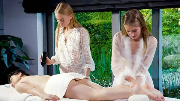 Lesbian Threesome Massage with Tiffany Tatum & Haili Sanders - Pussy Licking & Sex Toy Fun - xxxfiles.com on systemporn.com