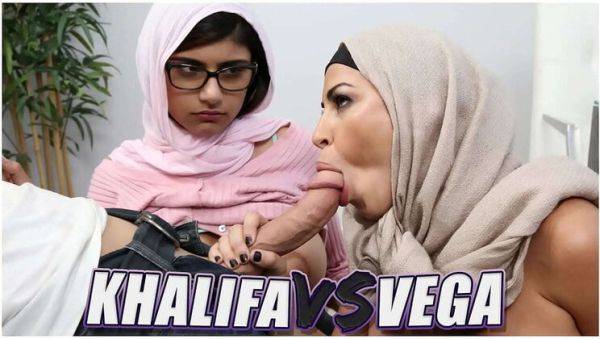 Mia Khalifa vs Julianna Vega - Big Ass Latina & Arab Hijab Babe Facial BangBros Battle - xxxfiles.com on systemporn.com
