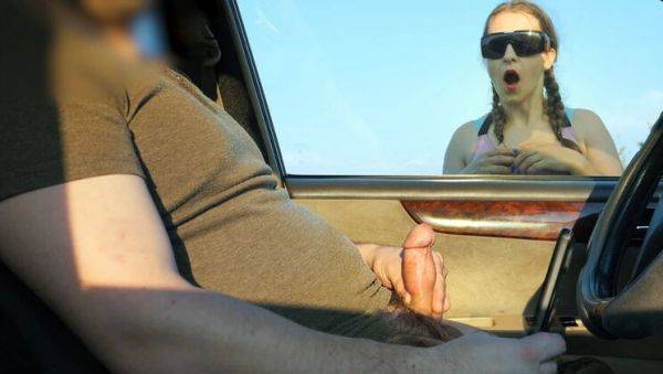 Stranger MILF with Big Natural Tits Catches Me Jerking Off in Car & Sucks My Dick in Public Park - Cum in Mouth Blowjob! - xxxfiles.com on systemporn.com