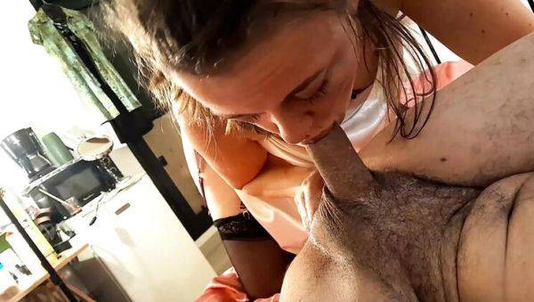 French Amateur MILF in Satin Lingerie Gives Deep Throat Blowjob & Rimming - POV Fuck - porntry.com - France on systemporn.com