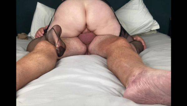 Hot Mature MILF in Stockings Fucks Lover Cowgirl Style - Big Natural Tits & Nylon Feet Action - xxxfiles.com - Britain on systemporn.com