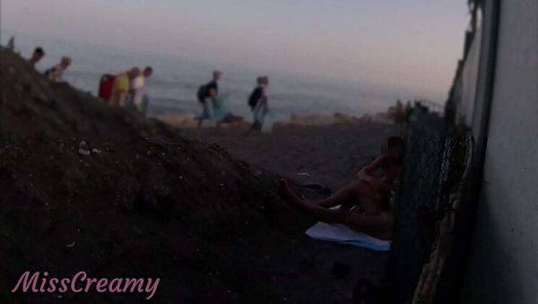 Stepdaughter Helps Dad Cum on Public Beach - Risky Outdoor Sex with Misscreamy - xxxfiles.com - France on systemporn.com