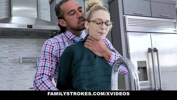 Blonde Teen Lily Larimar Fucked Hard By Stepdad For Talking Dirty - Facial & Glasses Cumshot - veryfreeporn.com on systemporn.com