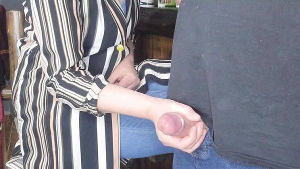 Blonde Stepmom Gives Hot Handjob - Close-Up Action - porntry.com on systemporn.com