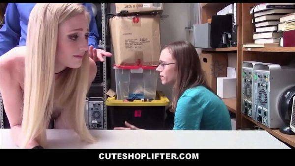 Blonde Teen Emma Starletto Caught Shoplifting - Guard Fucks Her Hard in Front of Boyfriend - porntry.com on systemporn.com