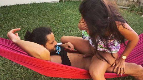 Sexy Latina Wife Jolla Pr Gets Her Wet Pussy Licked Outdoors on a Hammock - veryfreeporn.com on systemporn.com