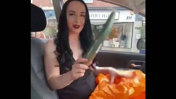 Teen Ellie Louise Fucks Her Pussy with Cucumber in Public - Solo Action - veryfreeporn.com - Britain on systemporn.com