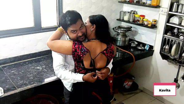 Desi MILF Kavita Gets Fucked Hard by Son-in-Law Tatya in Kitchen - Close Up Real Homemade Sex - xxxfiles.com - India on systemporn.com