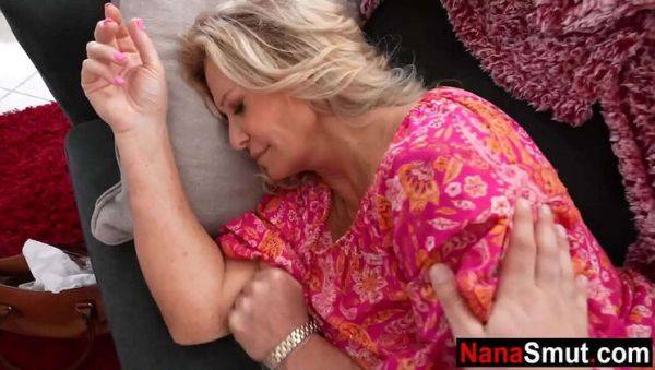 Busty Blonde Step Grandma Sucks Young Step Grandson's Cock - veryfreeporn.com on systemporn.com