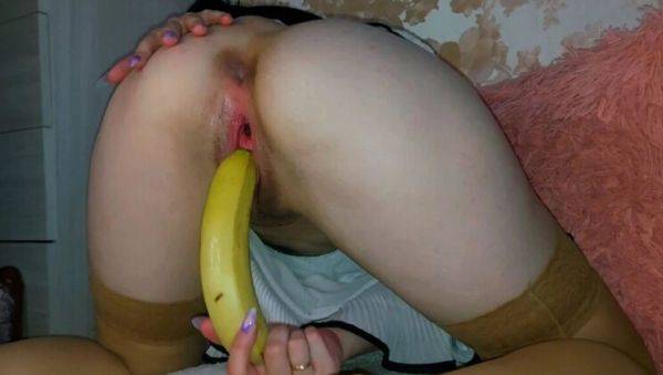 MaksDana33 Eats All The Sperm - Banana Fucking & Hardcore Fisting In Rough BDSM Homemade Video - porntry.com on systemporn.com