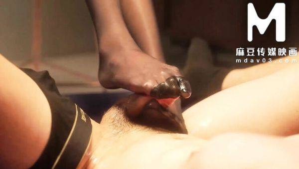 Zhou Ning Asian Footjob Queen with Long Legs in HD BDSM Threesome - porntry.com on systemporn.com