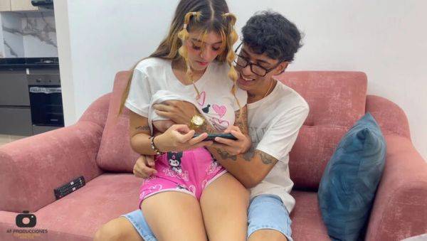 Amateur Stepsister Gabriela Wish Learns Phone Games & Gets Facial Cumshot From Stepbro - porntry.com - Colombia on systemporn.com