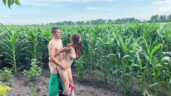 Stepbrother fucks stepsister in public cornfield sex with big natural tits - xxxfiles.com - Russia on systemporn.com