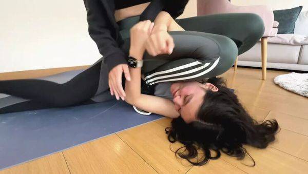 Amateur Latina Lesbians Wrestling in Lingerie - Fetish Fight & Orgasms - veryfreeporn.com - Colombia on systemporn.com