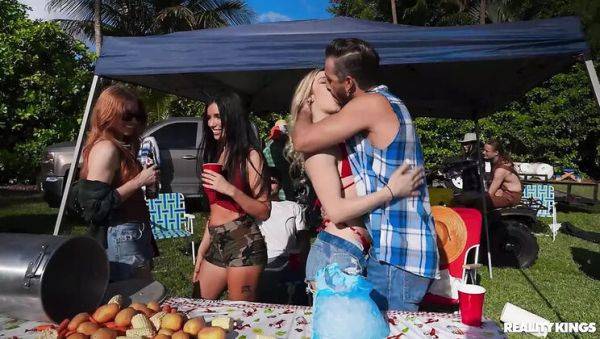 Reality Kings Party In The Bush: Teen Threesome with Big Tits and Huge Cock - porntry.com on systemporn.com