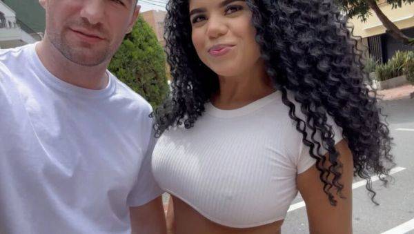 Big Tits Latina Squirts Hard on Huge White Cock in Sexy Lingerie - porntry.com - Usa - Venezuela on systemporn.com