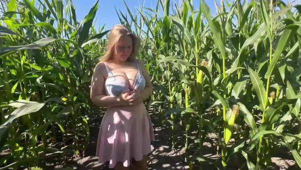 Maja Meer's Unallowed Anal Adventure in Cornfield - Sweet Teen with Big Natural Tits Gets Creampie - porntry.com - Germany on systemporn.com