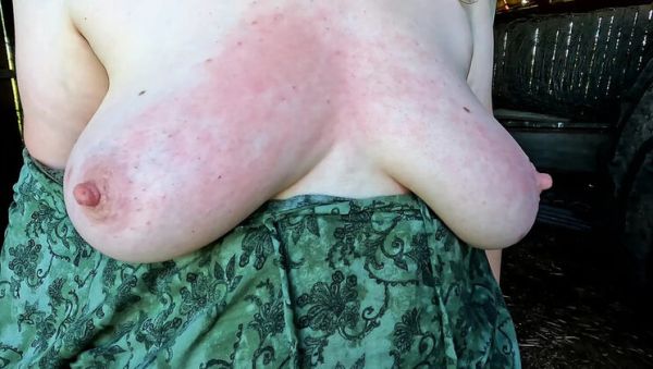 Bouncy Red Tits Outdoor Punishment - Public Shed BDSM & Flashing - porntry.com on systemporn.com