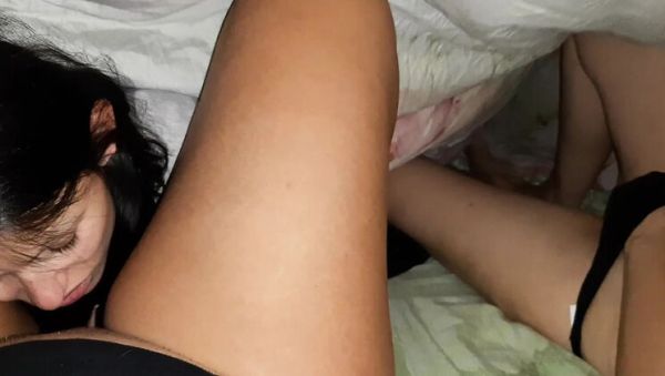 Neighbor Licks Pussy Under the Blanket While My Girlfriend Watches and Masturbates – Surprise Threesome - xxxfiles.com on systemporn.com