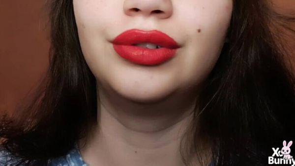 XO Bunny Big Red Lips Smoking Close Up POV - porntry.com - Romania on systemporn.com