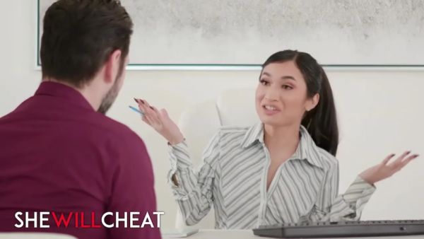 Avery Black In Petite Babe Enjoys Passionate Office Sex With Her New Customer - videohdzog.com on systemporn.com