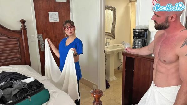 Danny Steele In The Naughty Hotel Maid And The Thick Cock Surprise: Towel Drop Cum On Tits And Creampie For 5 Bucks - videomanysex.com on systemporn.com