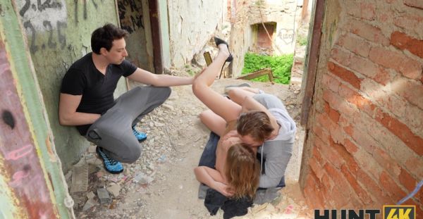 Teen Trimmed Pussy Teases Cuckold Stanley in HD Reality Blowjob Outdoors - alphaporno.com on systemporn.com