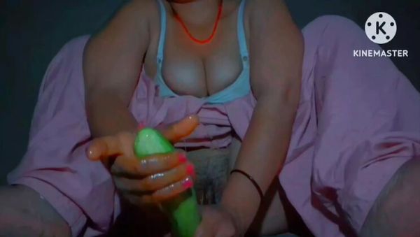 Oiled Cucumber Masturbation - Indian Bhabhi with Big Natural Tits Fucks with Vegetable & Preps for Cock - veryfreeporn.com - India on systemporn.com