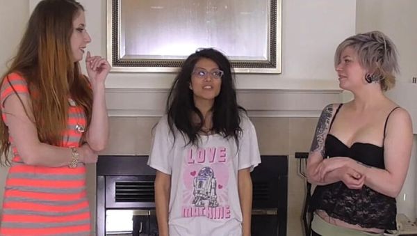 Belle Fatale Lesbian Threesome Game Bet - Lost Strip Round Gets Wedgie & Panties Removed - veryfreeporn.com - Britain on systemporn.com