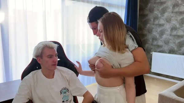 Step Dad Takes Virgin Step-Son's First Time with Busty Girlfriend - MMF Threesome POV Blowjob & Missionary - xxxfiles.com on systemporn.com