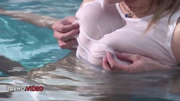 Suzuna Komiya Asian Blowjob Threesome - Poolside Group Sex with Two Studs - porntry.com - Japan on systemporn.com