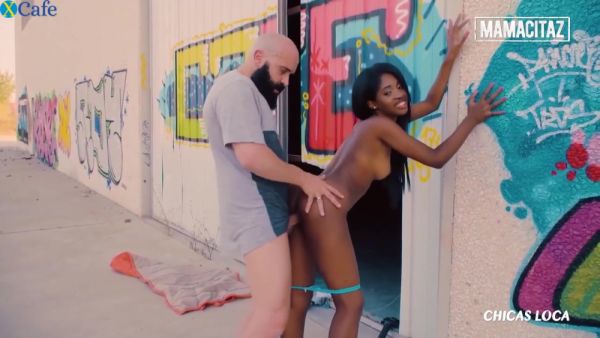 Pretty Ebony Chick Boni Brown Is Having An Outdoor Fuck With Max Cortes - videomanysex.com on systemporn.com