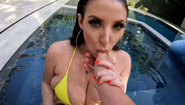 Angela White Poolside Blowjob & Fucking - Big Natural Tits, Tight Holes, Deep Throat - veryfreeporn.com - Britain on systemporn.com