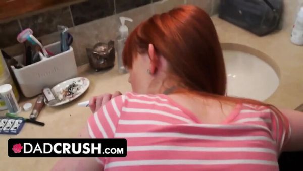Petite Redhead Stepdaughter Surprised by Stepdad's Cock in Bathroom - Blowjob & Facial - xxxfiles.com - Britain on systemporn.com