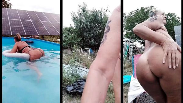 Lukerya Hot Summer Pool Solo - Big Booty MILF Outdoor Amateur Homemade - porntry.com on systemporn.com