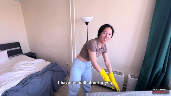 Asian MILF Cleaning Lady Fucks For Money - POV Blowjob & Facial Cumshot - veryfreeporn.com - Russia on systemporn.com