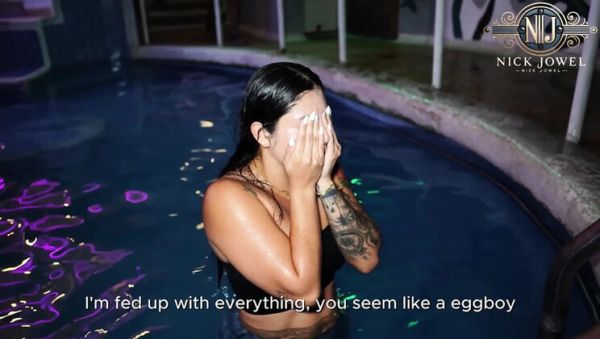 Big Ass Latina Stepbrother's Girlfriend Fuck - Surprise Pool Threesome with Salome Gil & NickJowel - veryfreeporn.com - Spain on systemporn.com