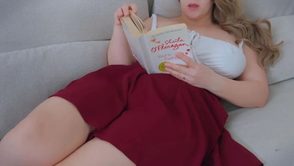 Reading My Book While Playing With My Huge Natural Tits - porntry.com on systemporn.com