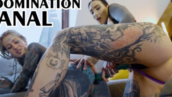 Anal Strap-On Fucking with Tattooed Burlesque Lesbians - Anuskatzz & Lily Lu Hardcore Gaping - porntry.com - Britain on systemporn.com