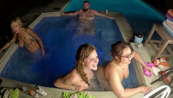 Blonde MILFs Scarlett Gushes, Scarlett Venom & Deliah Grace Have Hot Orgy in Pool - porntry.com on systemporn.com