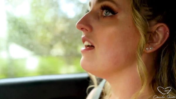 Blonde MILF Charlie Forde Gets Dirty in Backseat Car Interview - No Panties, Tits Out on Rainy Day Drive - xxxfiles.com on systemporn.com