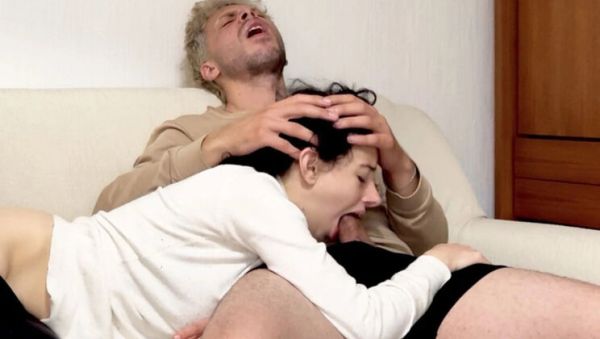 Horny Stepsister Blowjob - Cute Teen Latina Sucks Big Cock While Watching TV - xxxfiles.com on systemporn.com
