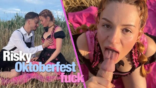 German Amateur Couple Outdoor Sex Before Oktoberfest - Blonde POV Blowjob & Face Fuck - veryfreeporn.com - Britain - Germany on systemporn.com